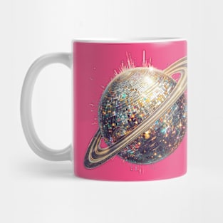 Retro Saturn Disco Ball Tee - Saturn Disco Ball T-Shirt: Cosmic Glam Mug